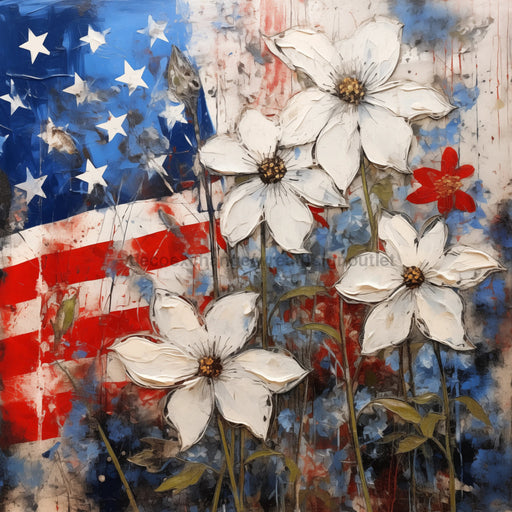 Patriotic Sign, USA Sign, DCO-13587, Sign For Wreath, 10x10" Metal Sign