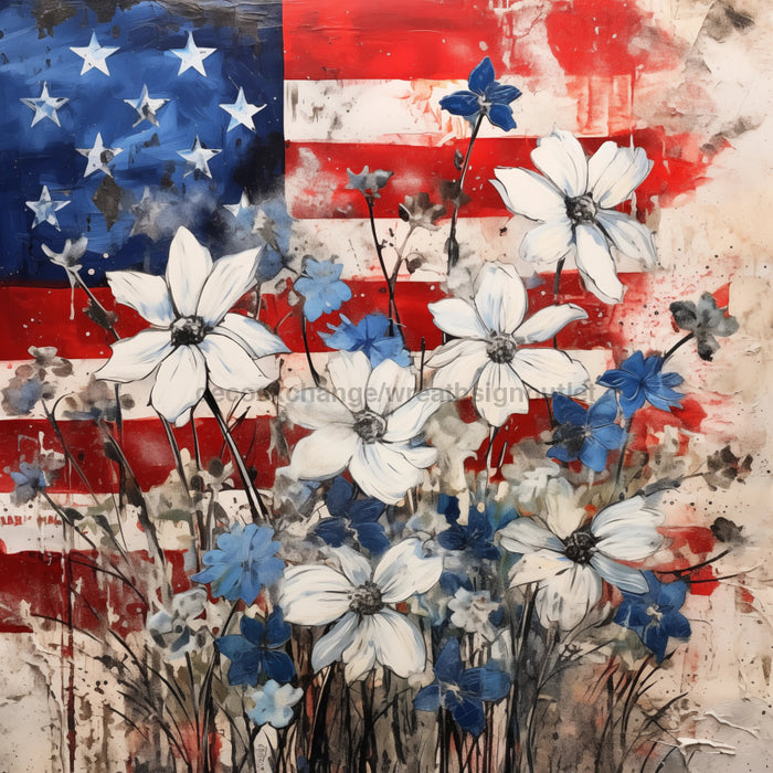 Patriotic Sign, USA Sign, DCO-13598, Sign For Wreath, 10x10" Metal Sign