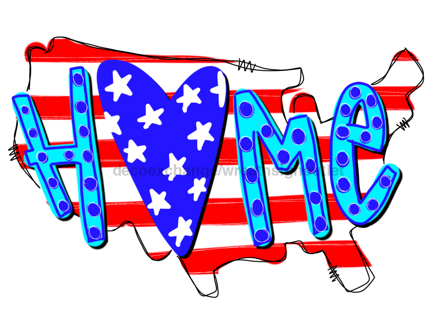 Patriotic Sign Usa Wood Sign Door Hanger Decoe-W-500 22