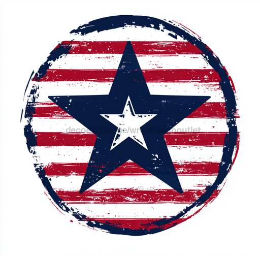 Patriotic Star Sign, DCO-13243, Sign For Wreath, 10x10" Metal Sign