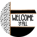 Paw Print Door Hanger, Welcome Yall Door Hanger, DCO-01870-DH, 18" Round Wood
