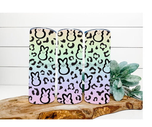 Peeps Tumbler, Easter Leopard Bunny Tumbler 20 oz Skinny Tumbler DECOETUMBLER-245 - DecoExchange®