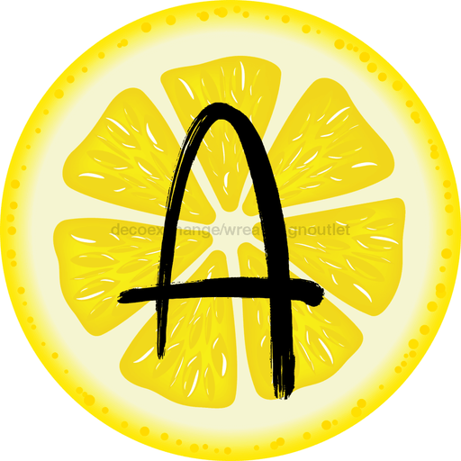 Personalized Lemon Sign Initial Monogram Decoe-4088-Dh-Custom 18 Wood Round A