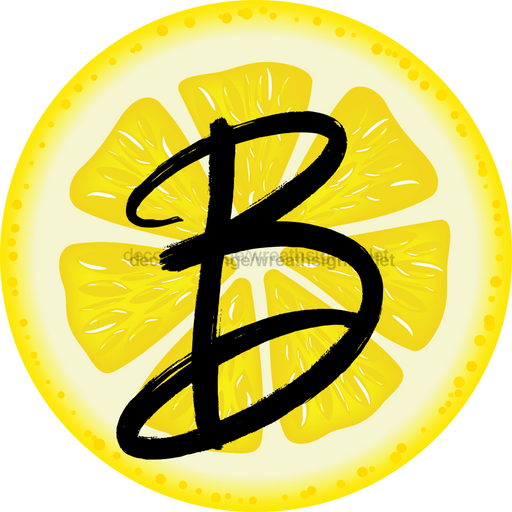 Personalized Lemon Sign Initial Monogram Decoe-4088-Dh-Custom 18 Wood Round B