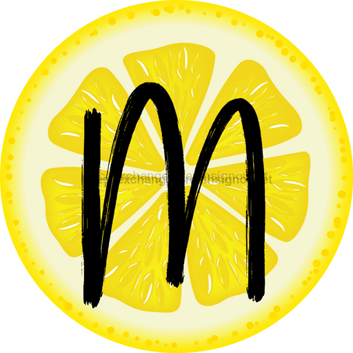 Personalized Lemon Sign Initial Monogram Decoe-4088-Dh-Custom 18 Wood Round M