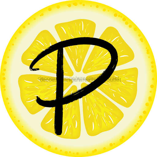 Personalized Lemon Sign Initial Monogram Decoe-4088-Dh-Custom 18 Wood Round P