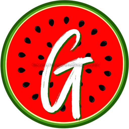 Personalized Watermelon Sign Initial Monogram Decoe-4086-Dh-Custom 18 Wood Round