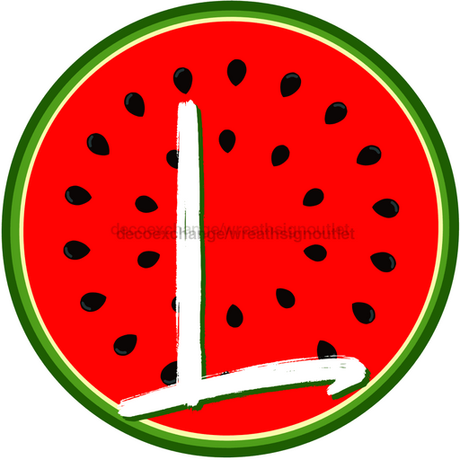 Personalized Watermelon Sign Initial Monogram Decoe-4086-Dh-Custom 18 Wood Round