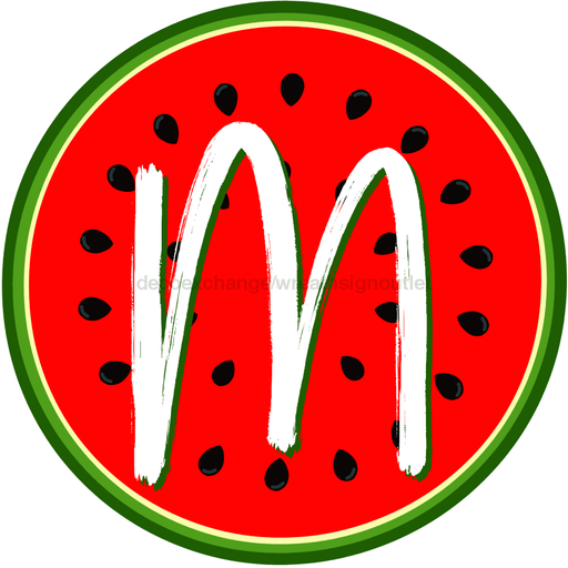 Personalized Watermelon Sign Initial Monogram Decoe-4086-Dh-Custom 18 Wood Round