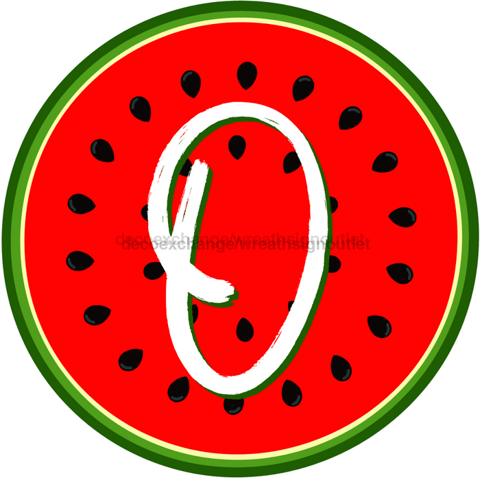 Personalized Watermelon Sign Initial Monogram Decoe-4086-Dh-Custom 18 Wood Round