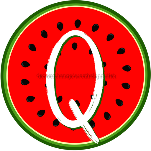 Personalized Watermelon Sign Initial Monogram Decoe-4086-Dh-Custom 18 Wood Round