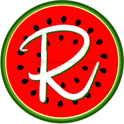 Personalized Watermelon Sign Initial Monogram Decoe-4086-Dh-Custom 18 Wood Round