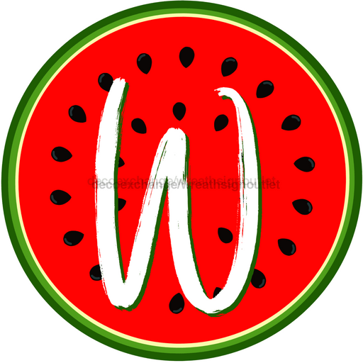 Personalized Watermelon Sign Initial Monogram Decoe-4086-Dh-Custom 18 Wood Round