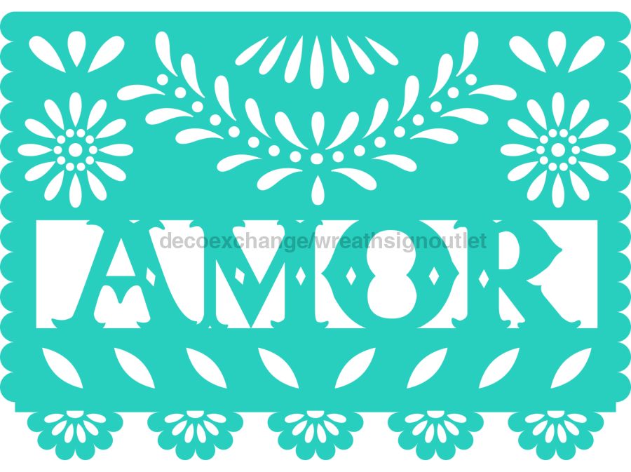 Picado Papel Door Hanger Fiesta Amor Wood Sign Decoe-W-903699 22’