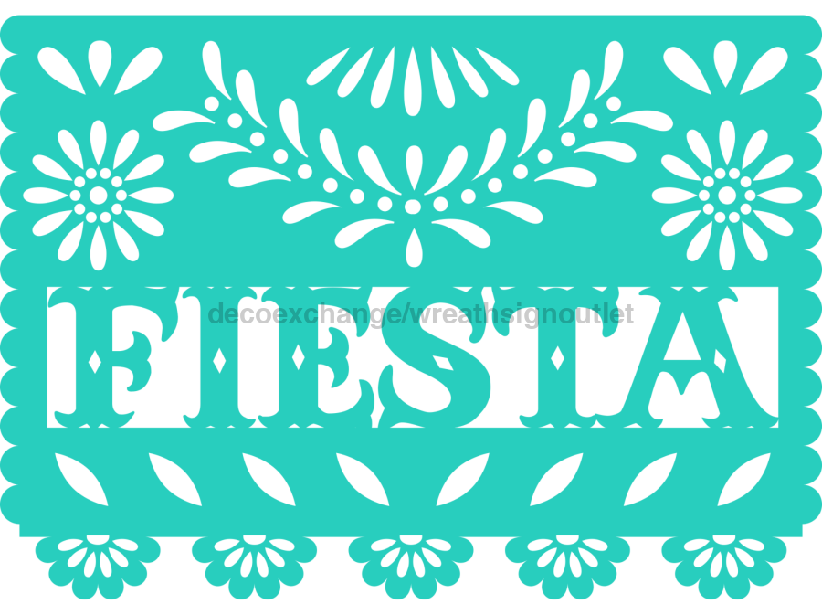 Picado Papel Door Hanger Fiesta Wood Sign Decoe-W-903693 22’