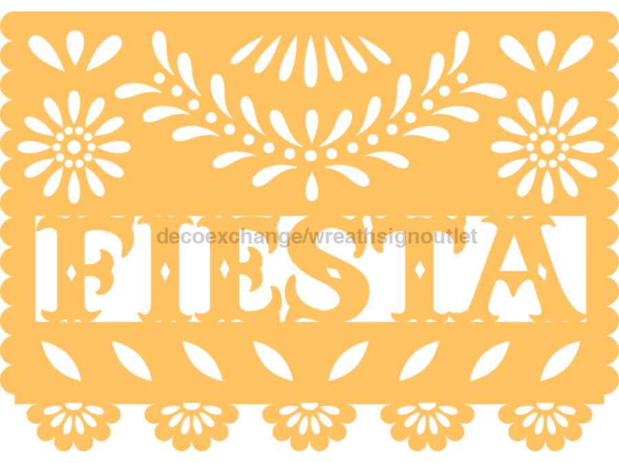Picado Papel Door Hanger Fiesta Wood Sign Decoe-W-903695 22’
