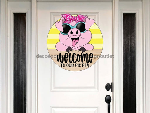 Pig Sign Funny Wood Sign Cr-W-102-Dh 22 Door Hanger