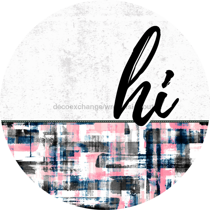 Pink And Black Door Hanger Dco-01612-Dh 18’ Round Wood