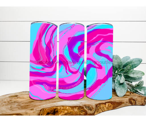 Pink Blue Purple Swirl Tumbler, 20 oz Skinny Tumbler DECOETUMBLER-201 - DecoExchange