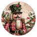 Pink Christmas Nutcracker, DCO-102663-D, Sign For Wreath, 18" Door Hanger