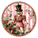 Pink Christmas Nutcracker, DCO-102668-D, Sign For Wreath, 10" Wood Sign