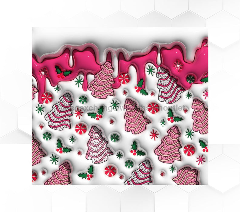 Pink Christmas Trees Tumbler 20 Oz Skinny Decoetumbler-350