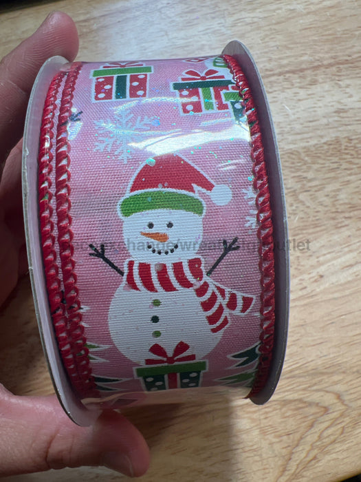 Pnk Glt Stn/Snowmen Frolick 1.5’’X10Y 72504-09-03 Ribbon