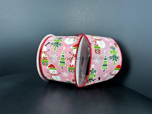 Pnk Glt Stn/Snowmen Frolick 2.5’’X10Y 72504-40-03 Ribbon