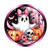 Pink Halloween Sign, DECOE-5254-D, Sign For Wreath, 10" Wood Sign
