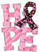 Pink Hope Sign Awareness Door Hanger Wood Sign Decoe-W-0136 22