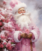 Pink Santa Sign Christmas Dco-00685 For Wreath 8X10 Metal