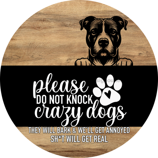 Dog Door Hanger, Hello Brought Treats Door Hanger, DCO-01975-DH, 18" Round Wood