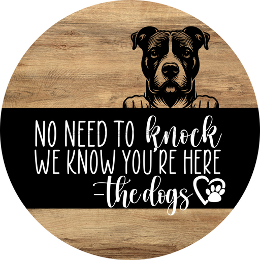 Dog Door Hanger, Hello Brought Treats Door Hanger, DCO-01975-DH, 18" Round Wood