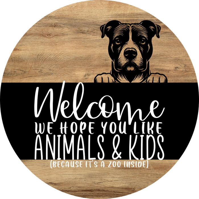Dog Door Hanger, Hello Brought Treats Door Hanger, DCO-01975-DH, 18" Round Wood