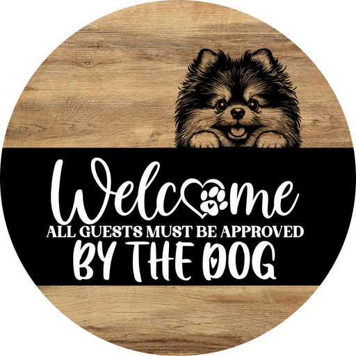 Dog Door Hanger, Hello Brought Treats Door Hanger, DCO-01975-DH, 18" Round Wood