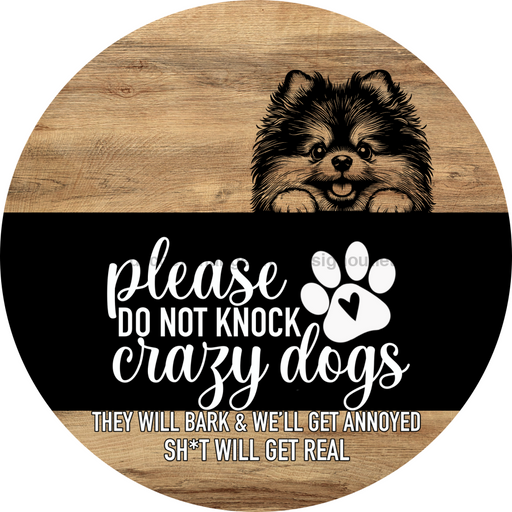 Dog Door Hanger, Hello Brought Treats Door Hanger, DCO-01975-DH, 18" Round Wood