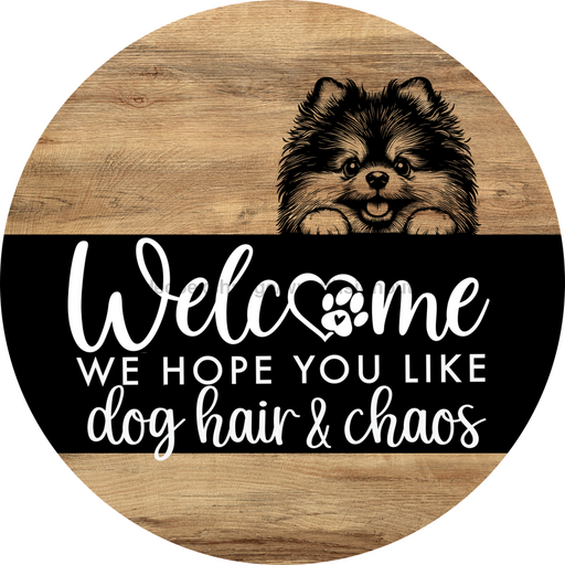 Dog Door Hanger, Hello Brought Treats Door Hanger, DCO-01975-DH, 18" Round Wood