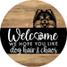 Dog Door Hanger, Hello Brought Treats Door Hanger, DCO-01975-DH, 18" Round Wood