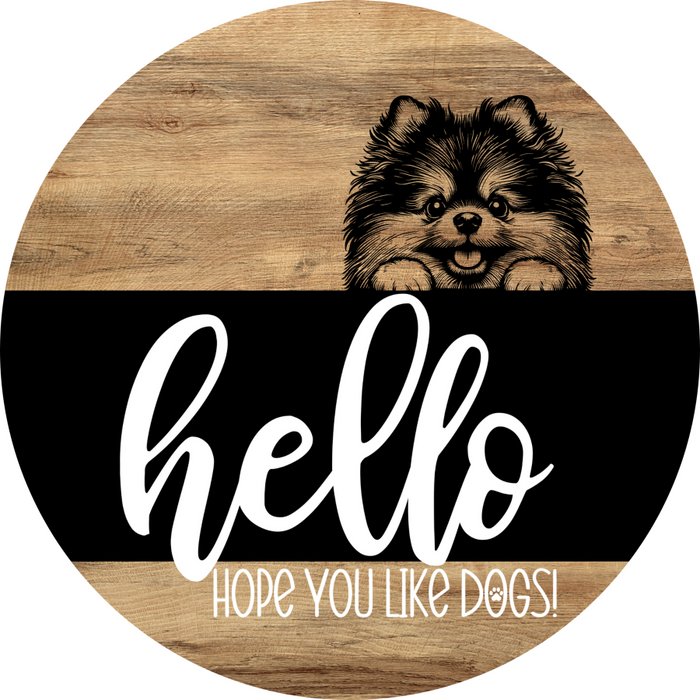 Dog Door Hanger, Hello Brought Treats Door Hanger, DCO-01975-DH, 18" Round Wood