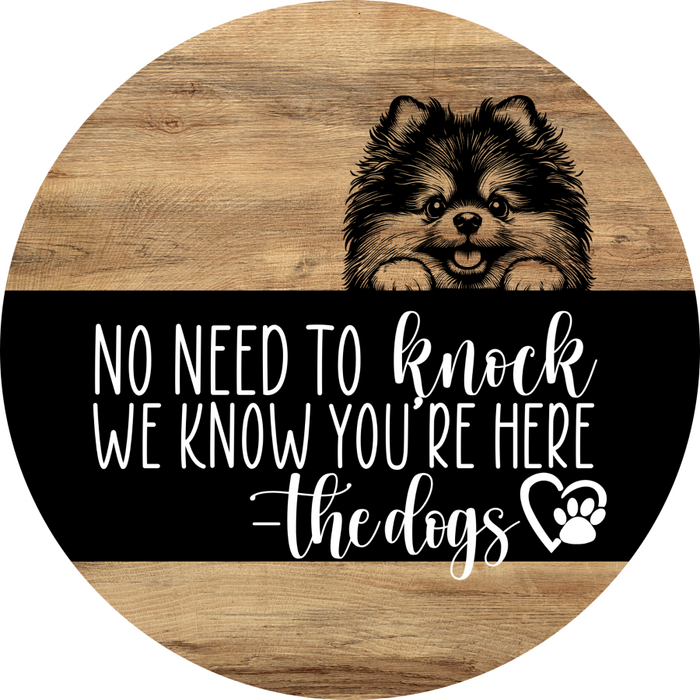 Dog Door Hanger, Hello Brought Treats Door Hanger, DCO-01975-DH, 18" Round Wood