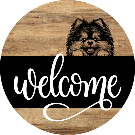 Dog Door Hanger, Hello Brought Treats Door Hanger, DCO-01975-DH, 18" Round Wood