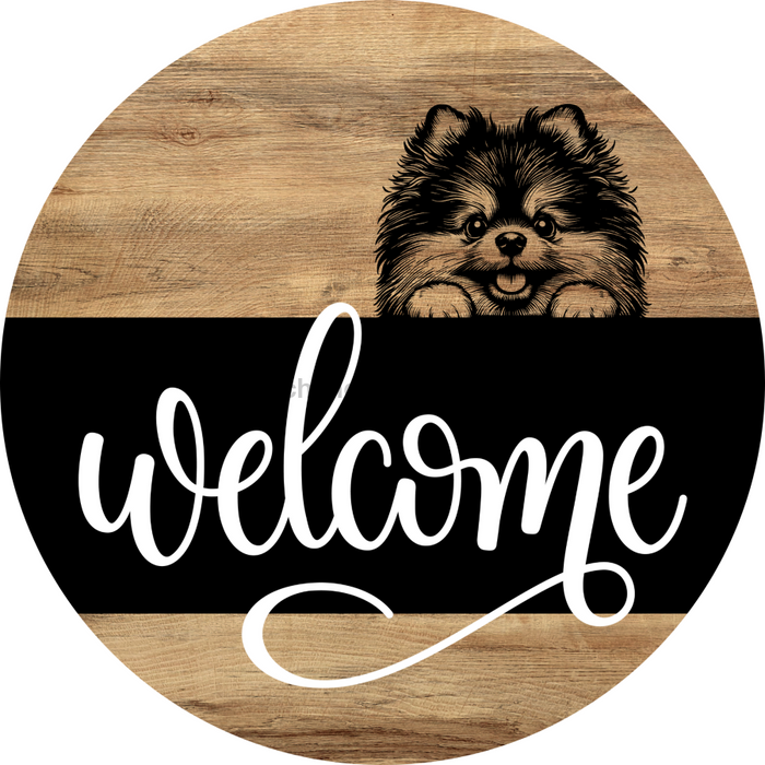 Dog Door Hanger, Hello Brought Treats Door Hanger, DCO-01975-DH, 18" Round Wood