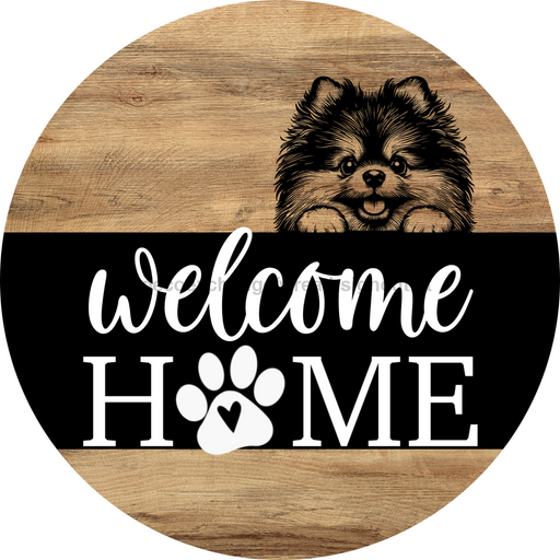 Dog Door Hanger, Hello Brought Treats Door Hanger, DCO-01975-DH, 18" Round Wood