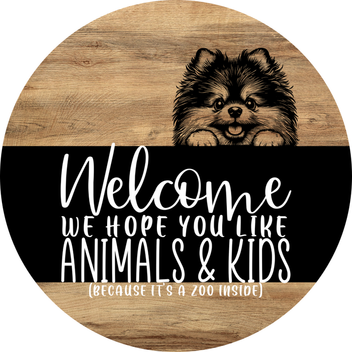 Dog Door Hanger, Hello Brought Treats Door Hanger, DCO-01975-DH, 18" Round Wood