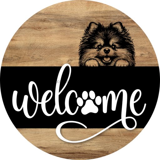 Dog Door Hanger, Hello Brought Treats Door Hanger, DCO-01975-DH, 18" Round Wood