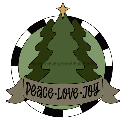 Pre-Order: Christmas Sign Peace Love Joy Tree Wood Sign Pcd-W-046 22 Door Hanger