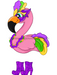 Pre-Order: Mardi Gras Sign Flamingo Ribbon Legs Wood Sign Cr-W-099-Dh 22 Door Hanger
