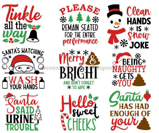 Printed Christmas Toilet Paper Sublimation Bundle Sign