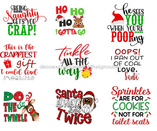 Printed Christmas Toilet Paper Sublimation Bundle Sign
