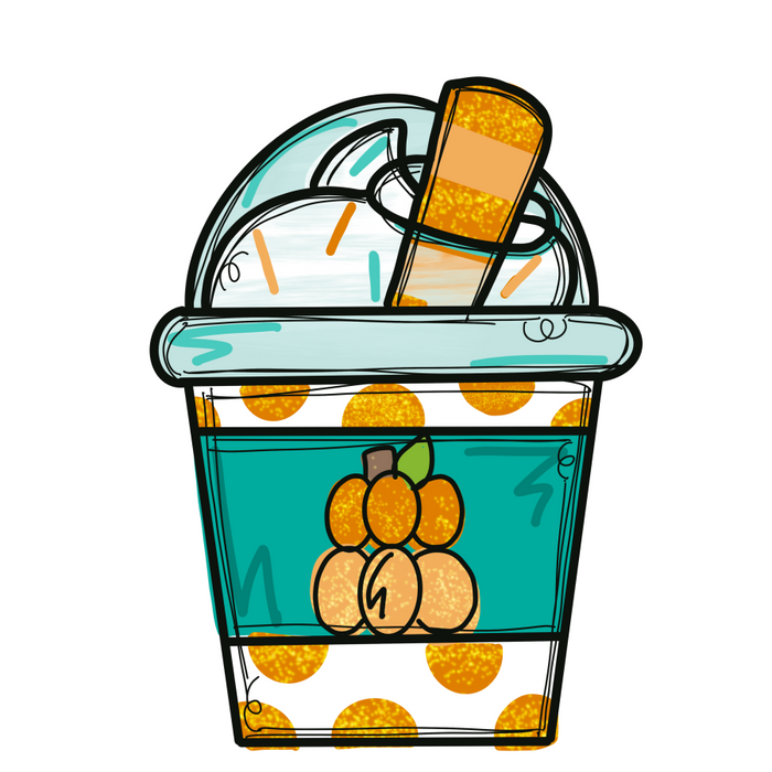 Pumpkin Spice Coffee Wood Wreath Sign Mj-W-00044 14’